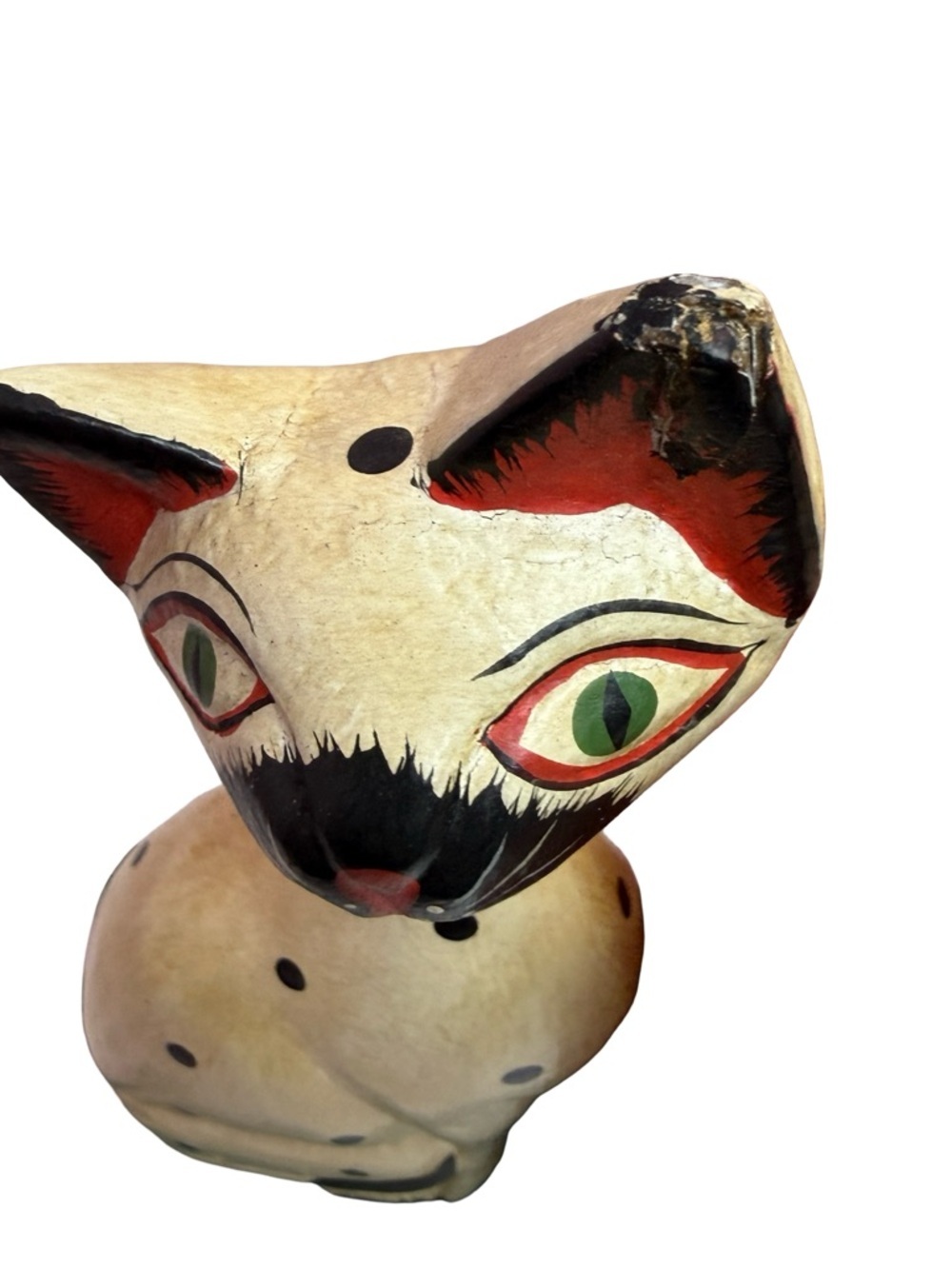 Cat Bookends VTG Set Of 2 Wooden Handmade Sitting Pair Folk Art Handpainted Cats - Picture 8 of 14